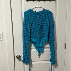 Blue bubble body suit